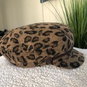 Brixton bakerboy leopard print hat